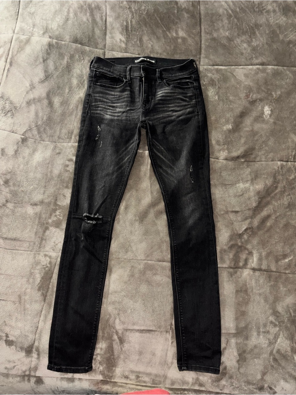 Express Slim Fit Women’s Black Distressed Jeans